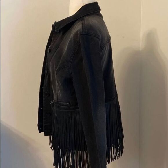 Nine West Fringe Jean Jacket - Picture 3 of 7